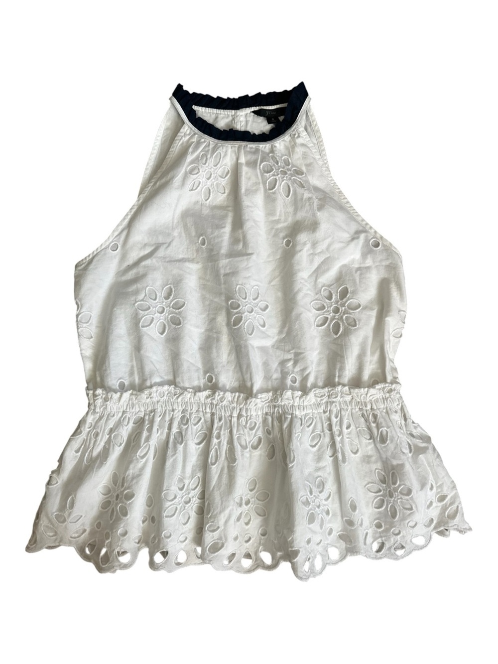 J. Crew Eyelet Blouse White Size Small
